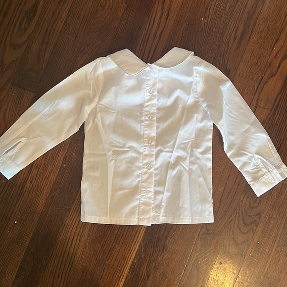 White Cotton Peter Pan Collar Long Sleeve Shirt - Picture 2 of 2
